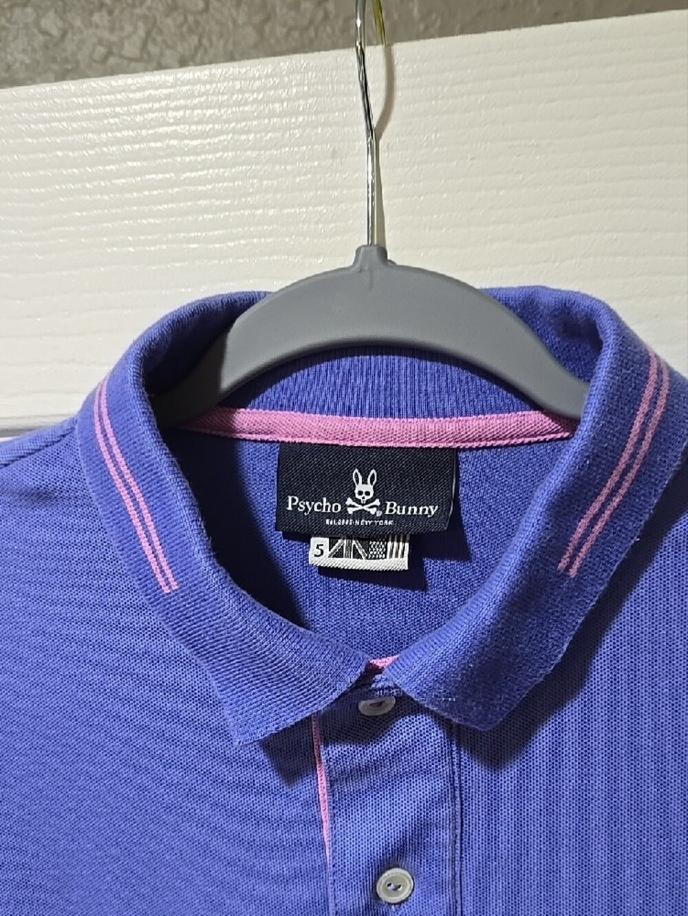 Psycho Bunny Purple Polo with Pink Trim - Picture 2 of 5